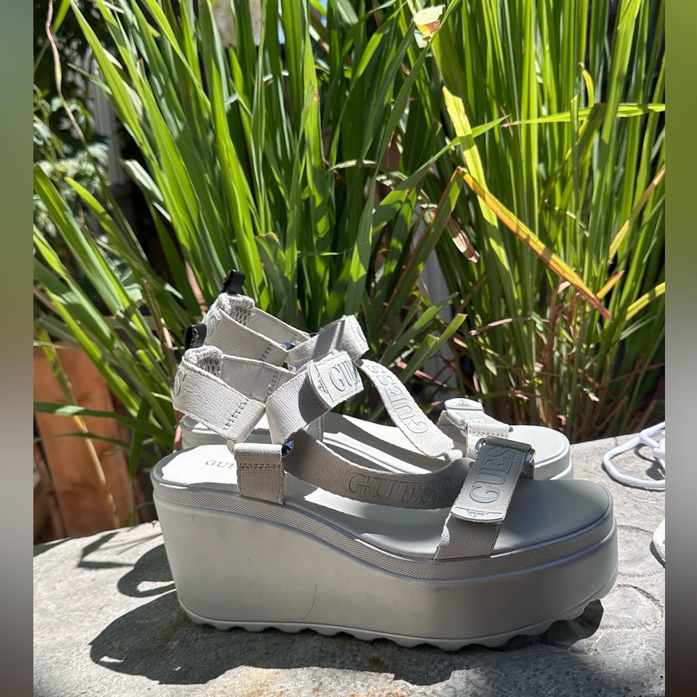 GUESS Ocilia Silver Wedge Sandal